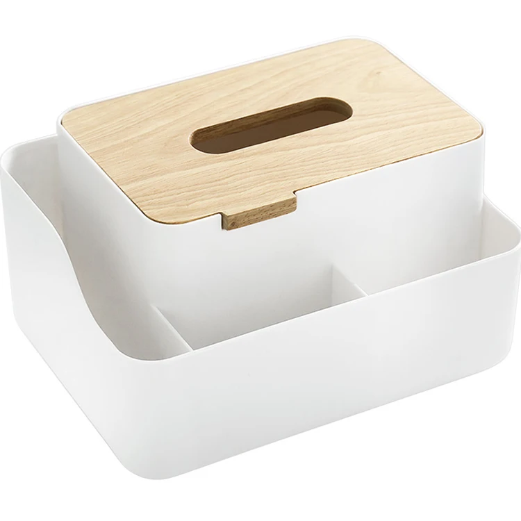 

Fashionable modern style bamboo cover wooden facial tissue storage box