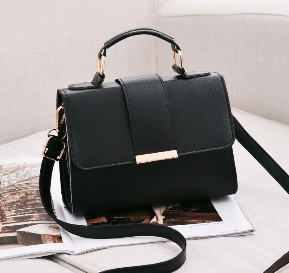 

Hot Sale Small Square Bag Ladies Handbag Shoulder Bags, Black silver gold