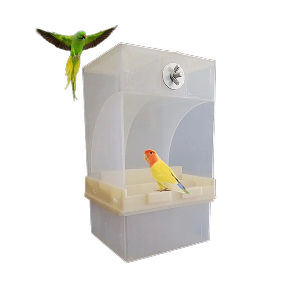

Pet Birds Parrot Cage Feeder Automatic Seed Feeder Box 440ml/850ml Capacity Acrylic Bird Feeder New, 4 colors