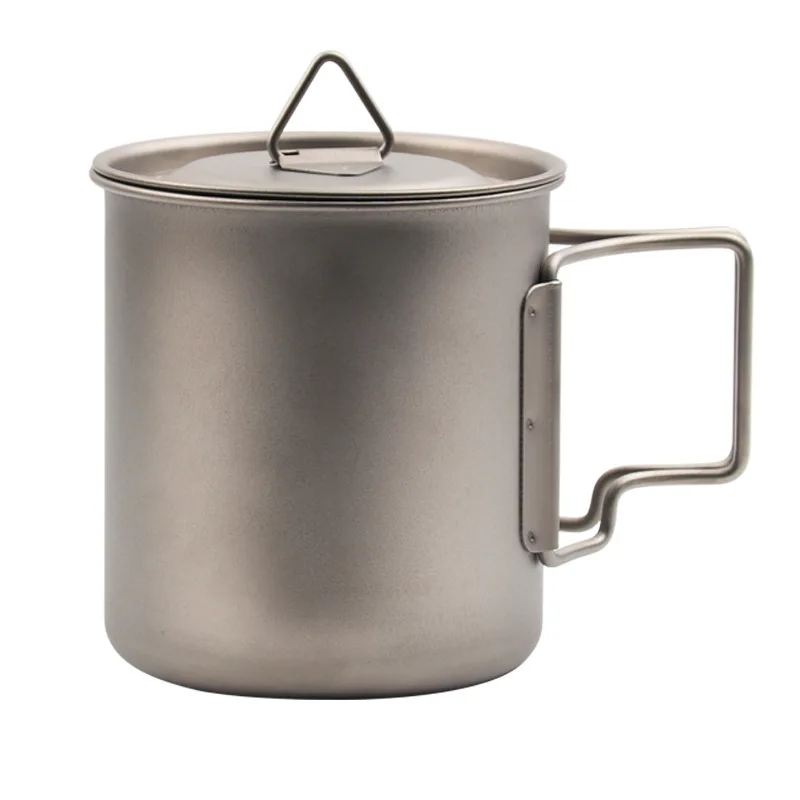 

Wholesale Folding Handle titanium cup outdoor camping coffee mug