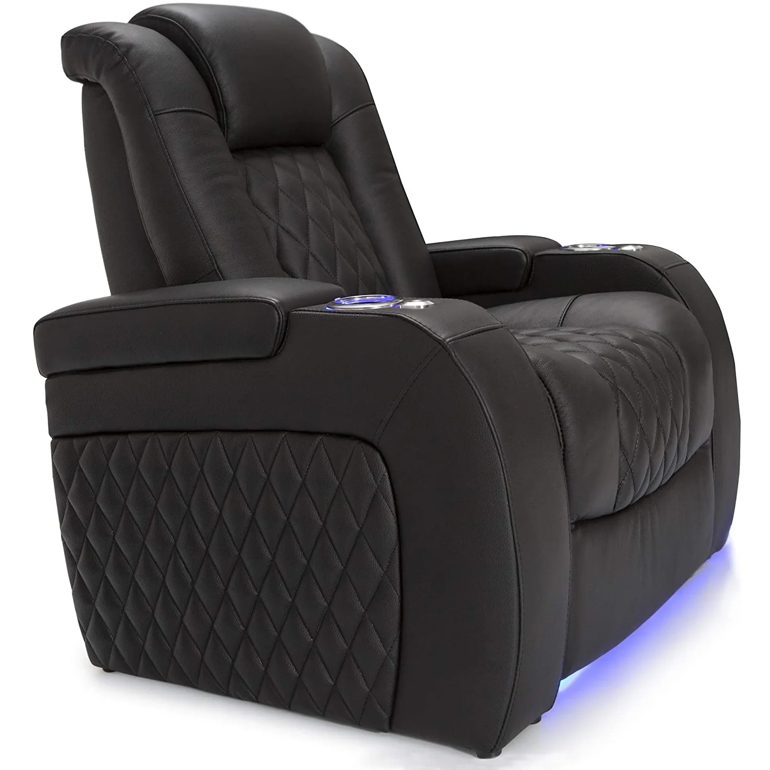 Geeksofa Single Modern Leather Power Theater Recliner With Cup Holder
