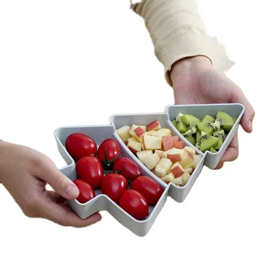 

Christmas Tree Dried Fruit Tray Household Snack Tray Plastic Candy Tray Melon Seeds Dried Fruit Box Lazy Snack Box
