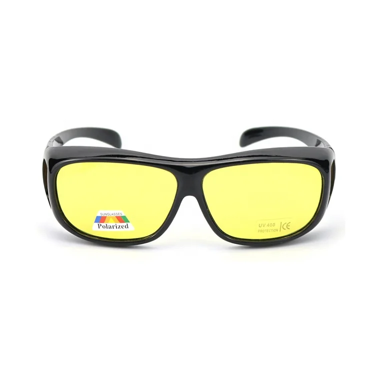 

QM9005 wraparound anti glare night driving yellow sunglasses UV protection polarized hot sale sun glasses 2021