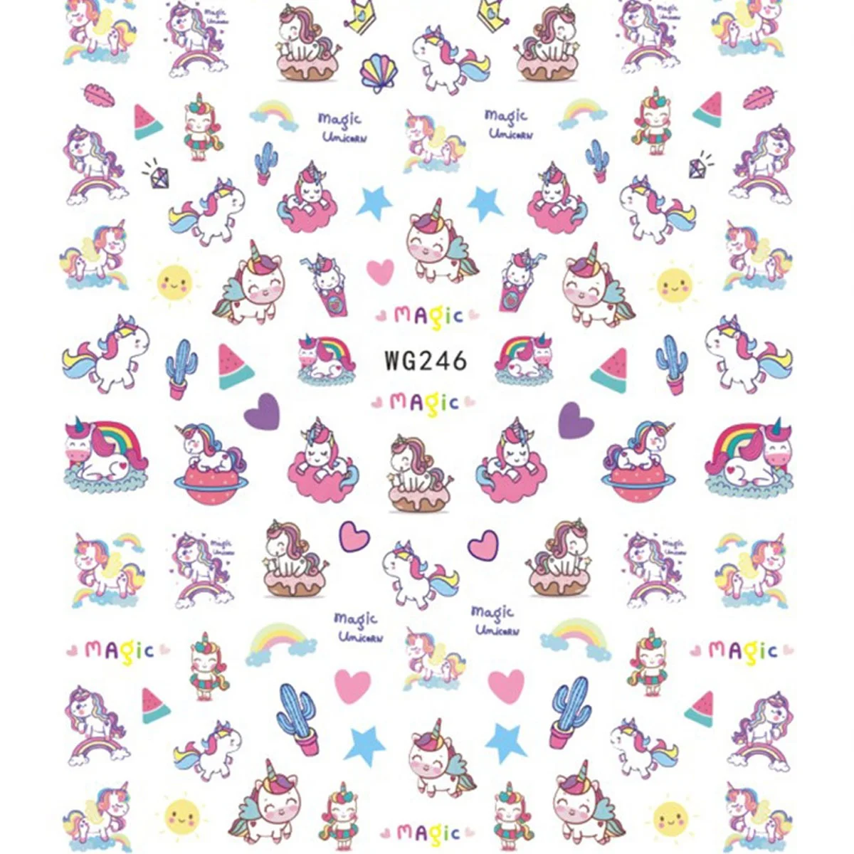 

Paso Sico WG Series WG241-251 Cartoon Children Nail Art Stickers Wraps for Childen Self-Adhesive Manicure