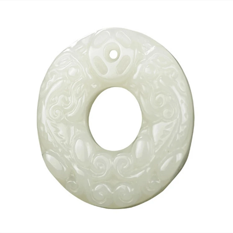 

Wholesale Hetian jade Stone Pendant Carved Pixiu Peace Buckle Pendant Beads Necklace Gift Jewelry Free Rope, White