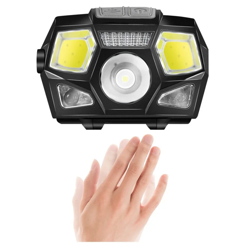 cheap price USB rechargeable sensor camping rechargeable led headlamp with COB light