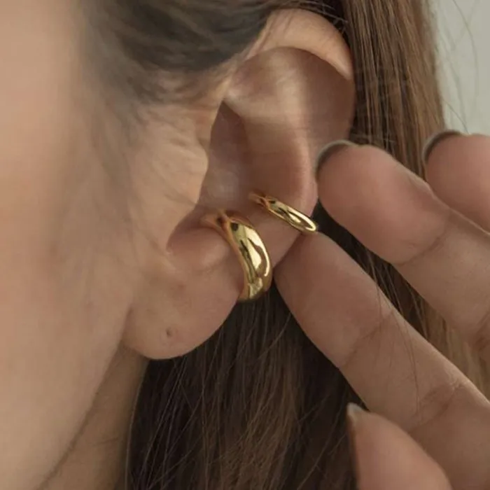 

2020 New Design Women No Ear Hole Earrings Stainless Steel Small and Big Ear Cuff