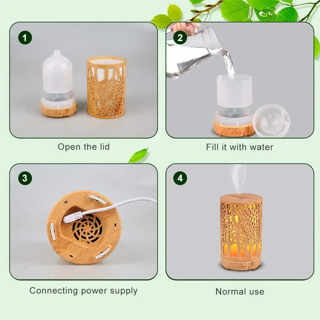 100ml New Room Tree Wood Decorative Mini Aroma Diffuser Essential Oil