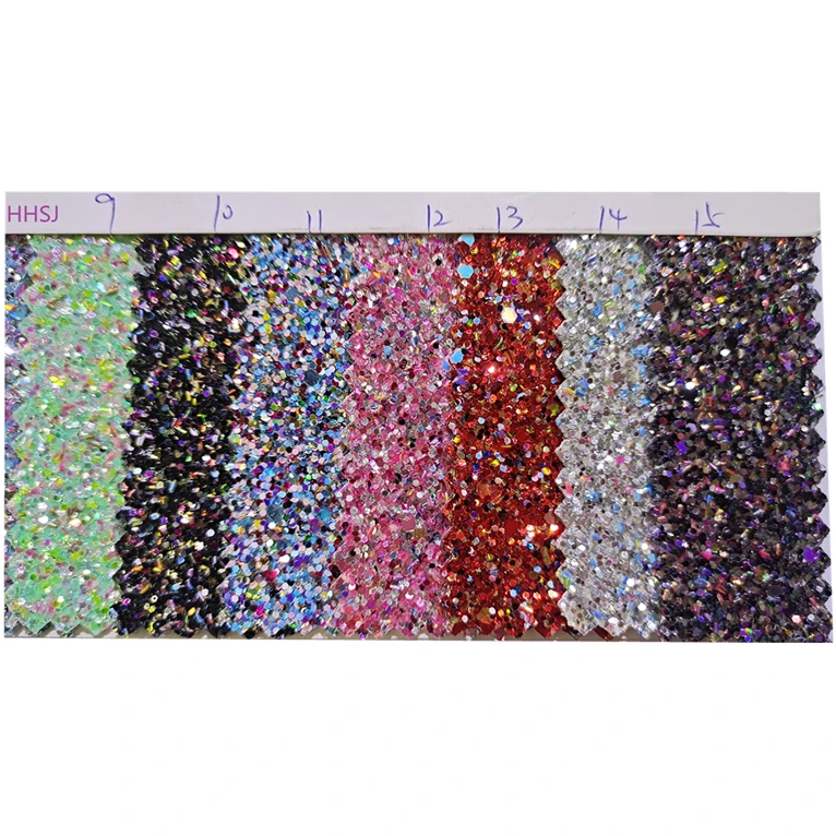 

New Stars Chunky Glitter Fabric Glitter Faux Leather For Bows Handmade Decoration Crafts Materials Bag Shoes Accessories