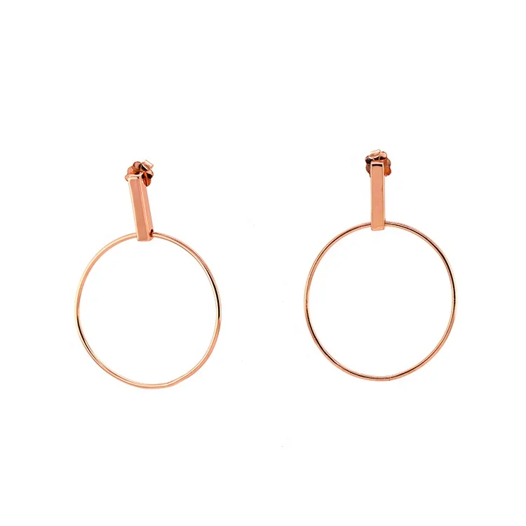 

925 Sterling Silver Womens Big Hoop Earrings Rose Gold Plated Girls Earring
