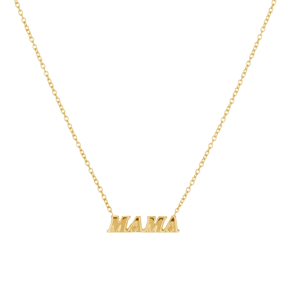 

classic 925 sterling silver minimalist necklace wholesale 18k gold plated trendy mama name it necklace
