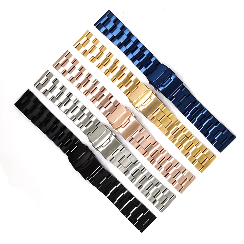 

men fashion replacement solid 20mm 22mm metal stainless steel watch band watch strap bracelet for oyster, Multi