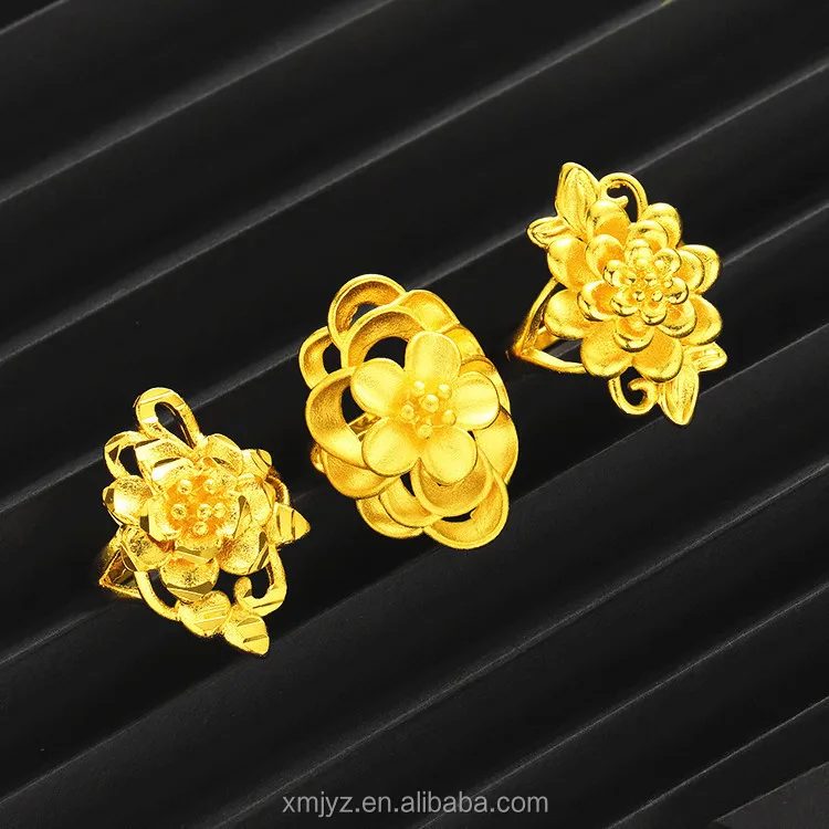 

Vietnam Placer Gold Ring Female Brass Gold Plated High-Profile Figure Crown Ring Gold Plated Ring Ornament Wholesale