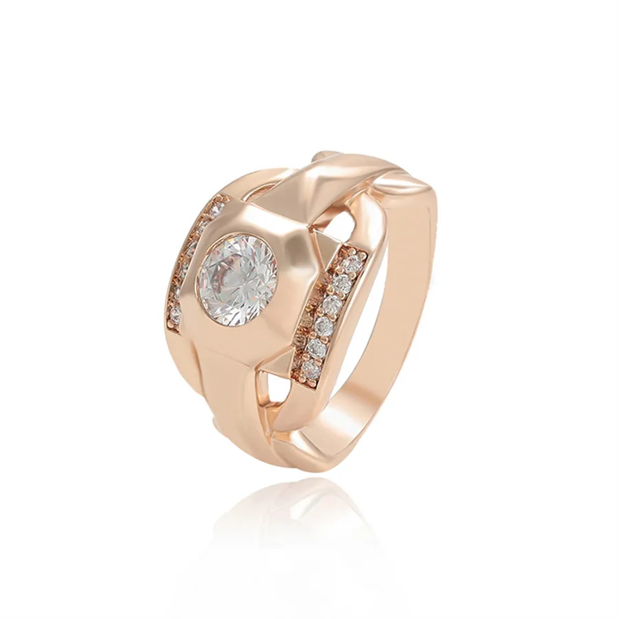 

16646 Xuping Jewelry Elegant Fashion Gentleman Generous Retretro Diamond Set 18K Gold Men's Ring
