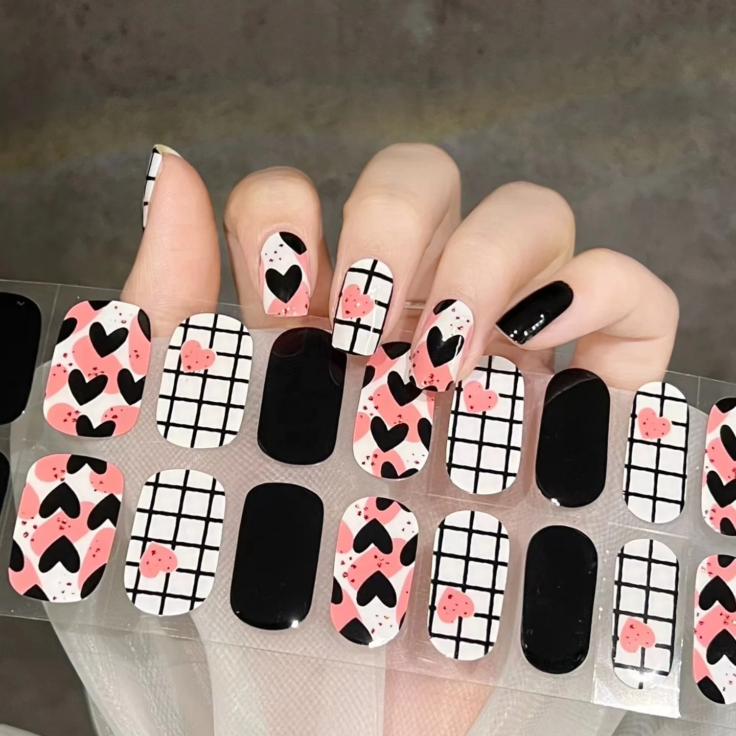 

semi cured gel nails art sticker diy nail stickers led gel nail sticker