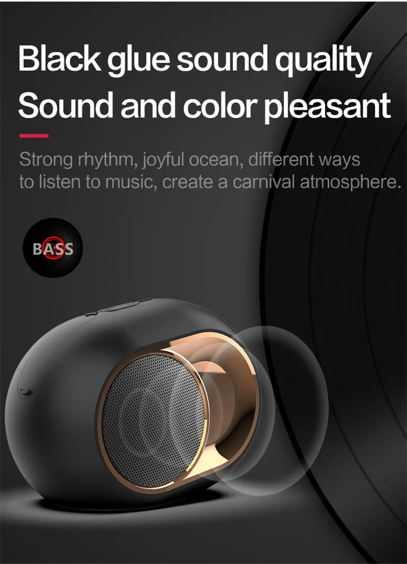 Vibration Speaker Altavoc Portatil Outdoor Support Hands-free Bt Speaker Portable Mini Bass Wireless Speaker - ANKUX.COM