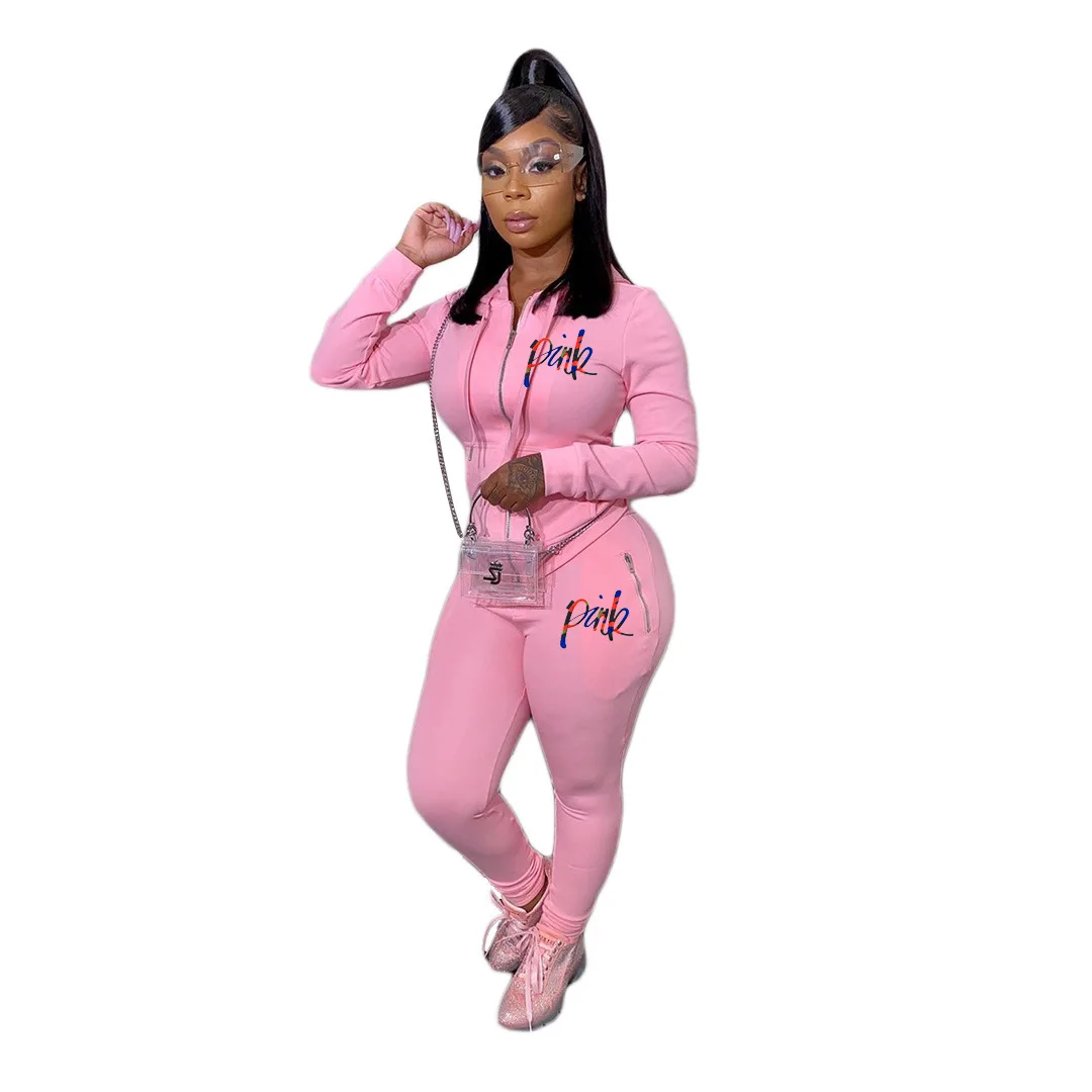 

Wholesale girls sportsuit tracksuit women winter casual sweatsuit two piece sport sets, Pink, yellow, gray, black, red