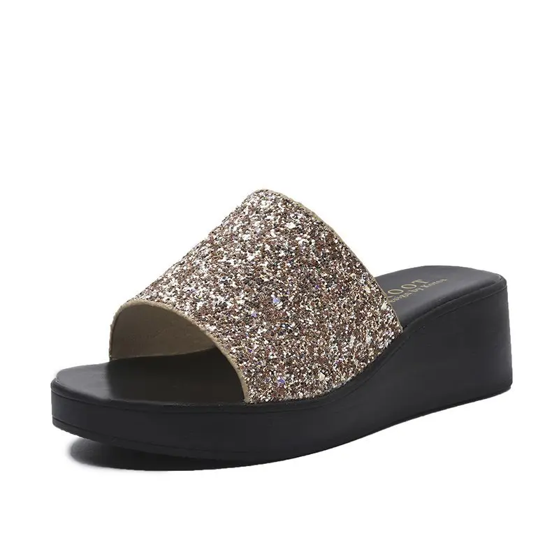 

2022 Ladies Shoes Sandals Slippers Wholesale Platform Chunky Wedge Heel Sandals Slippers Shoes For