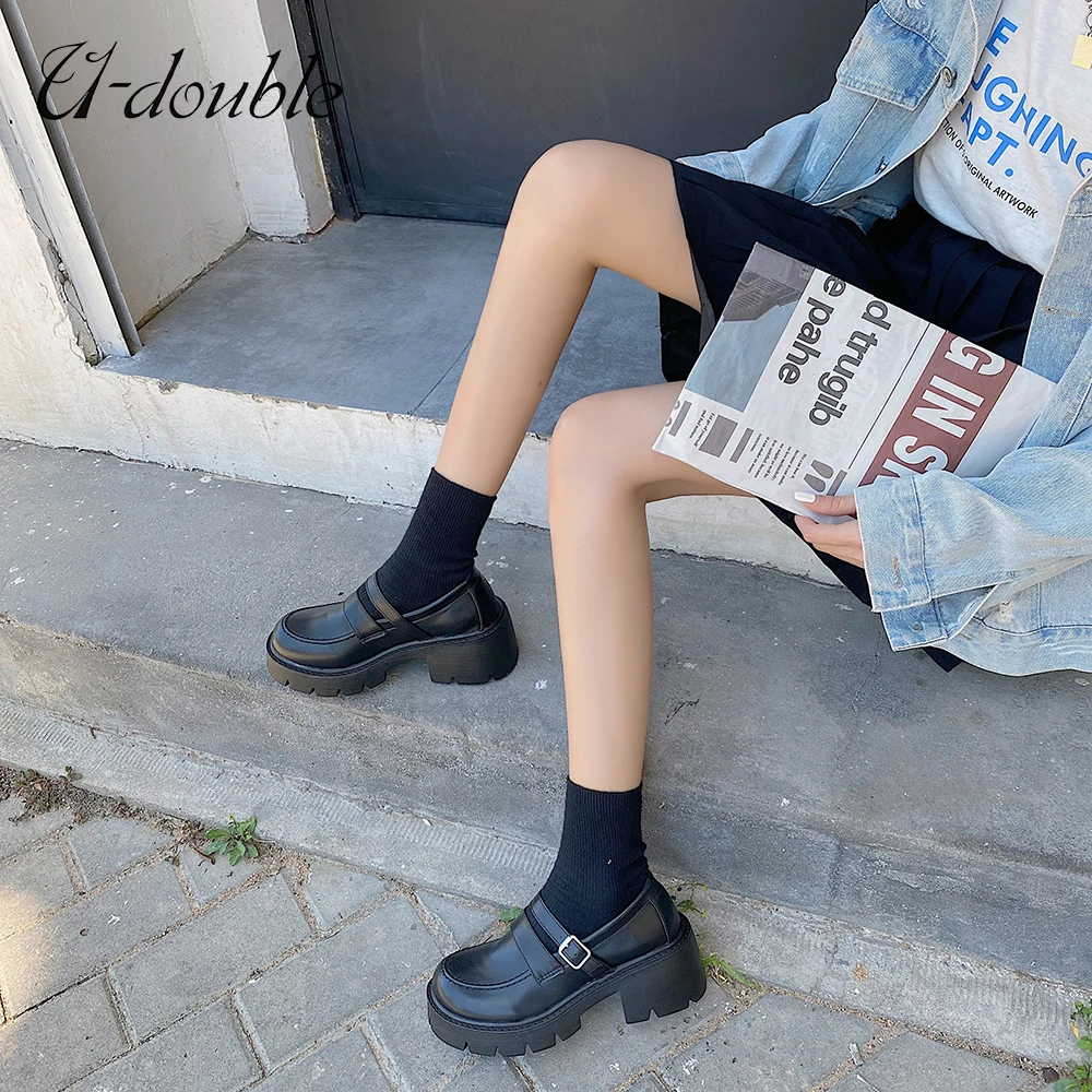 

New Personality Fashionable Breathable Thick Bottom Platform Lolita Shoes, Black