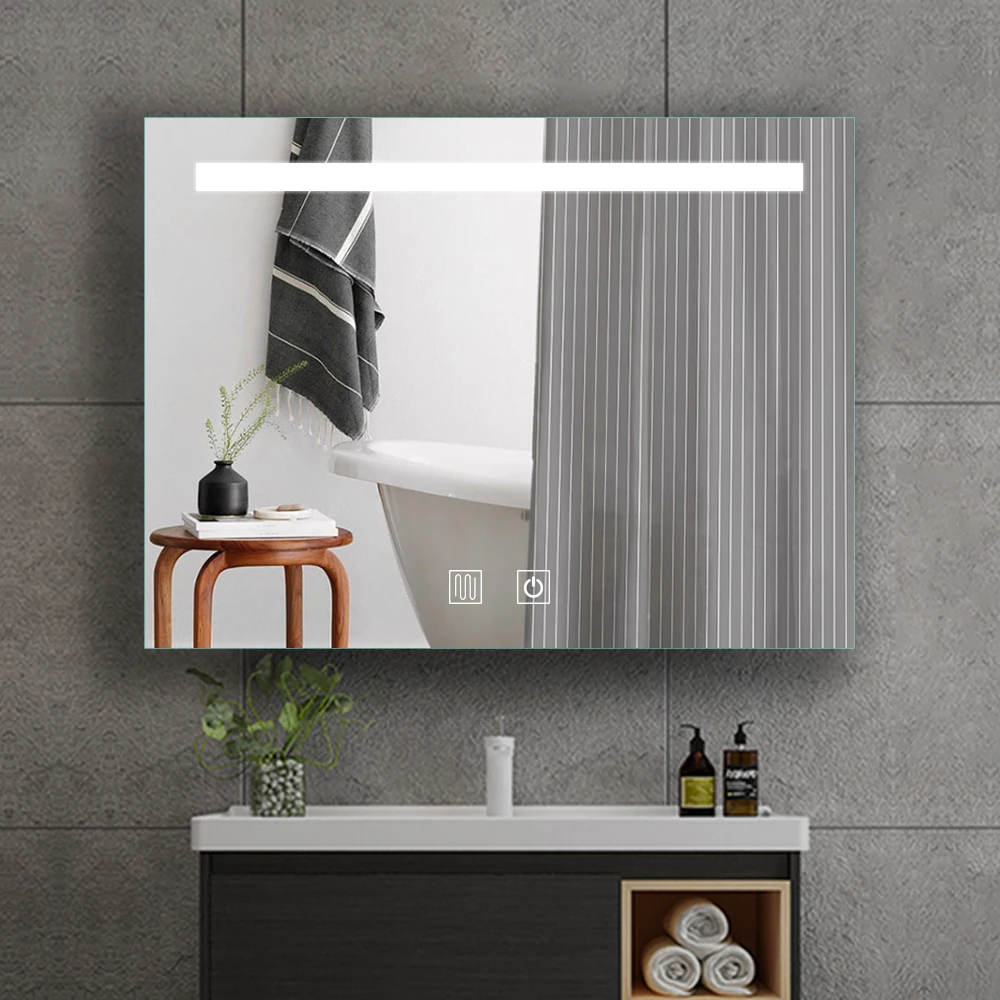 

Modern Style Bathroom Backlit Wall Mounted Decorative LED Light Bathroom Mirror Touch Sensor Switch Water Proof