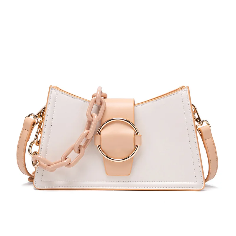 

wholesale Casual PU Leather Sling acrylic chain handbags women hand bags shoulder purse