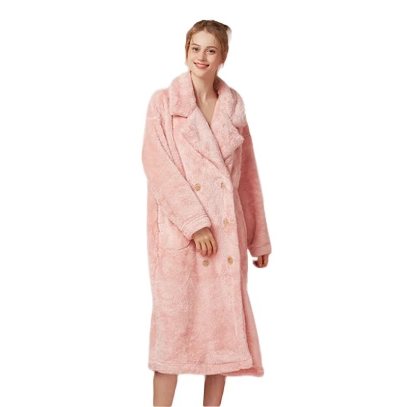 

Step Collar Thickened Flannel Home Lounge Wear Winter Sleepwear Women Luxury Robe Coat, Picture shows /custom