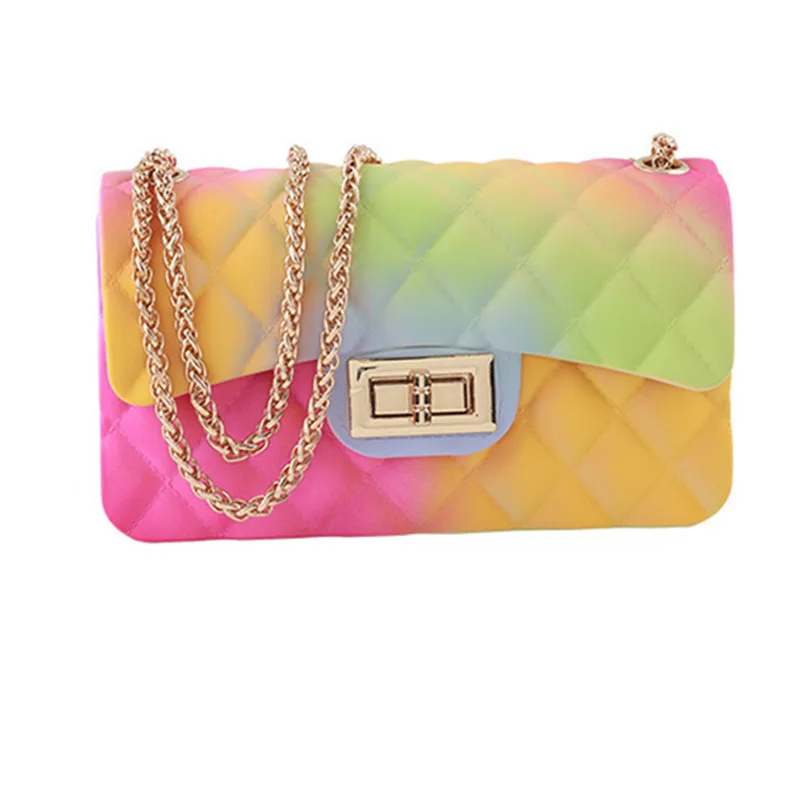 

2021 Jelly Hand Bags fashion cross body purse colorful jelly purses for girls, Jelly colors