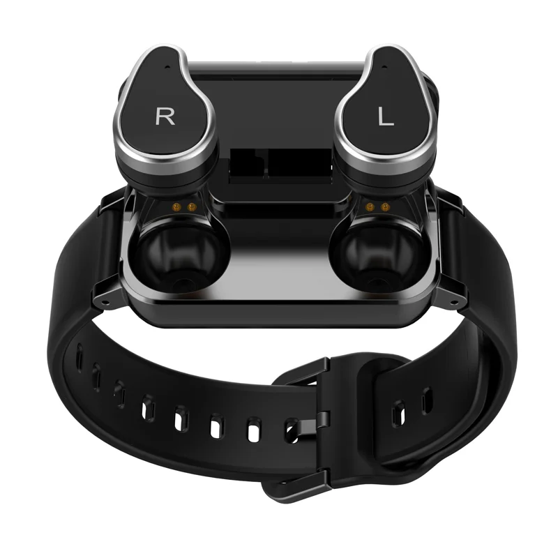 

Wristband stereo wireless earbuds smart watch blue tooths two in one