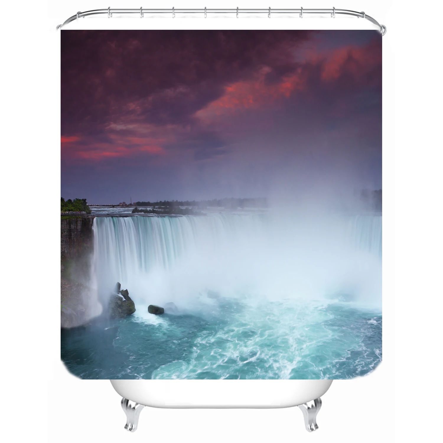 

180x180cm bathroom partition bathtub waterproof shower curtain huge waterfall can be customized printing shower curtain bathtub, Picture