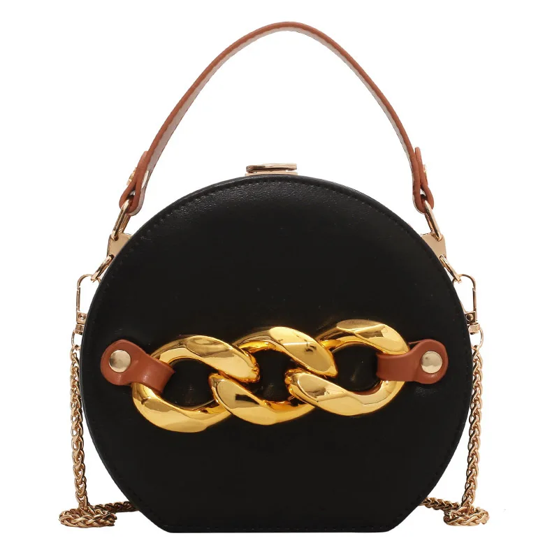 

2022 Latest Woman Chain Shoulder Bags Girls Fashion Round Box Handbags Popular Purses Hand Bags For Ladies, 7colors