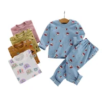 

1-9 Years Infant Clothing Sets Cartoon Stripe Printed Kids Nightwear Child Cotton Pajamas