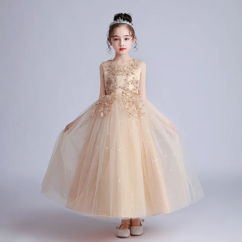 

Girl Sleeveless Princess Tutu Flower Girl Pageant Dresses Kids Prom Ball Gown Lace Skirt