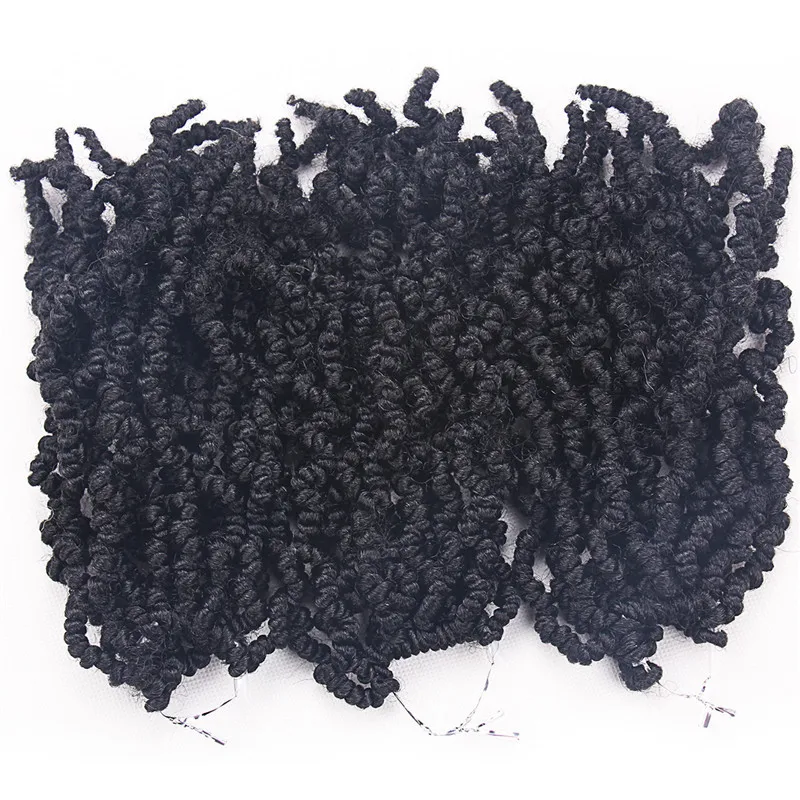

Wholesale Price 8inch Pre-twisted Spring Twist Synthetic Wig Hair Weaves Crochet Braids Synthetic Braiding Hair, As picture