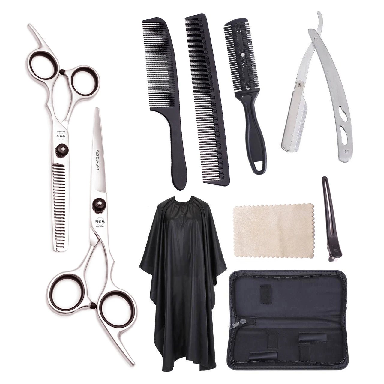 

Hair Scissors Set 6'' AQIABI Hair Cutting Scissors Thinning Shears Hairdressing Scissors Salon Barber Shop A1001 Amazon Hot Sell, Shiny