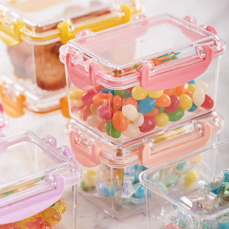 

Girl ins sealed storage transparent mini storage box salad snack fruit desktop storage organizer fresh-keeping box