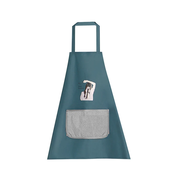 

A728 Ultra-thick Wear-resistant Kitchen Apron Waterproof and Oil-proof Sleeveless Summer Overalls Cooking Apron Hand Towel Apron, Blue,pink,grey