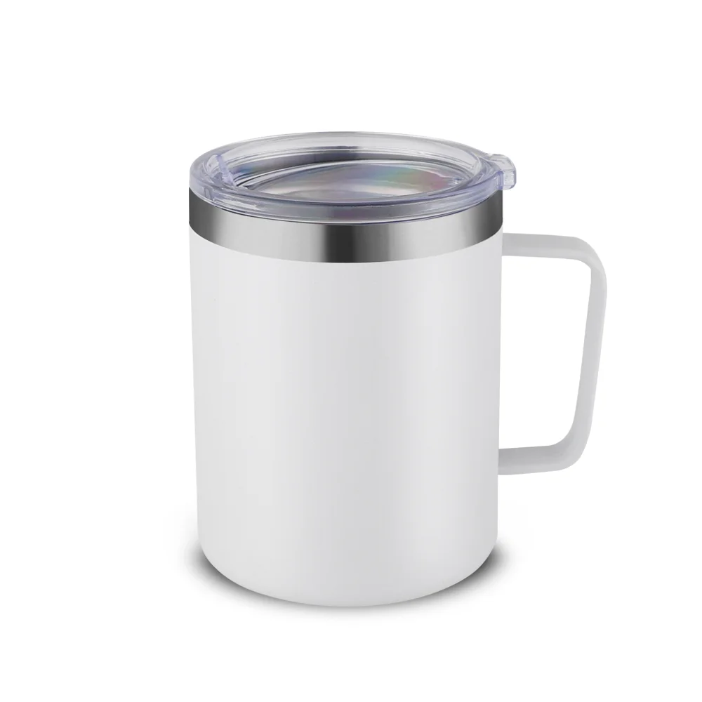 

12oz Stainless Steel Insulated Coffee Mug Cup Double Wall Vacuum Travel Coffee Tumbler Mug with Lid And Handle, Custom