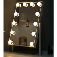 

Wholesale Girls vanity Touch Sensor Dimmable Table desktop Large lighted Cosmetic Makeup standing Mirror LED Hollywood Style