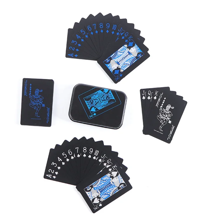 

COD Michigan Durable Plastic Playing Cards Custom Print Board Game Card Casino Poker, Black