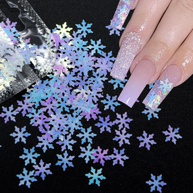 

2G New Year Nail Art Sequins Snowflake Mixed Manicure Christmas Nail Kawaii Accessories