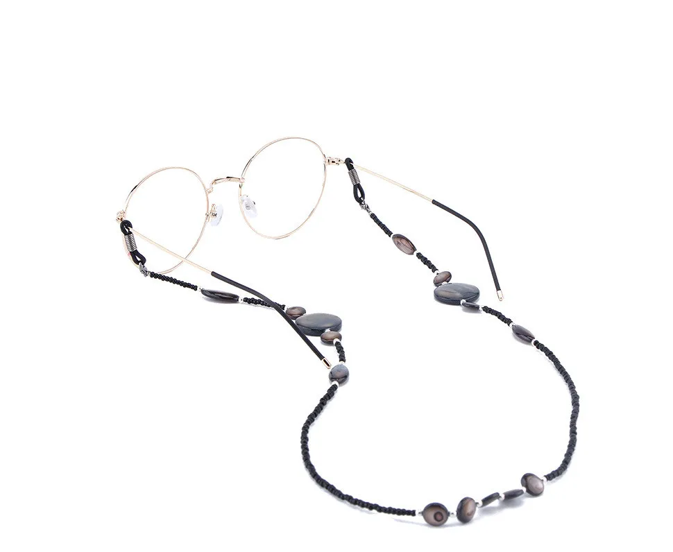 

Fashion Vintage Personalized Cowrie Shell Sporting Glasses chain Sunglasses Chic Eyeglasses Reading Glasses Chain Cord Holder, As photo