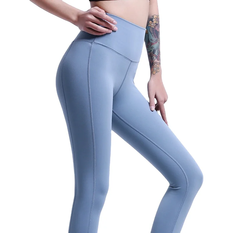 

European High Waist Seamless Activewear Breathable Women Yoga Pants Tight Butt Lifting Sports Exercise Running Gym Wear Leggings, As shown