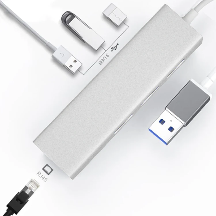 usb c 3*USB3.0/LAN port adapter 4 port hub for macbook