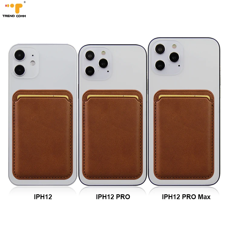 

For iPhone 12 One Touch Magnetic Phone Slim Leather Wallet Card Holder