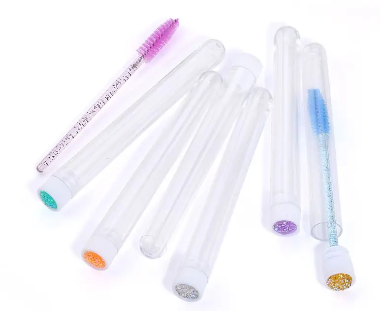 

Reusable Eyebrow Brush Tube Disposable Eyelash Eyebrow Brush Replaceable Dust-proof Glittering Broken Diamond Makeup Brush, Multi colors
