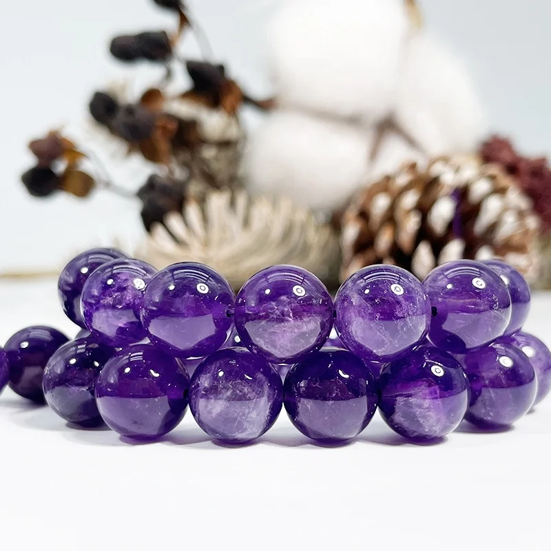 

Wholesale Natural Amethyst Gemstone Loose Beads For Jewelry Making DIY Handmade Crafts 4mm 6mm 8mm 10mm 12mm 14mm