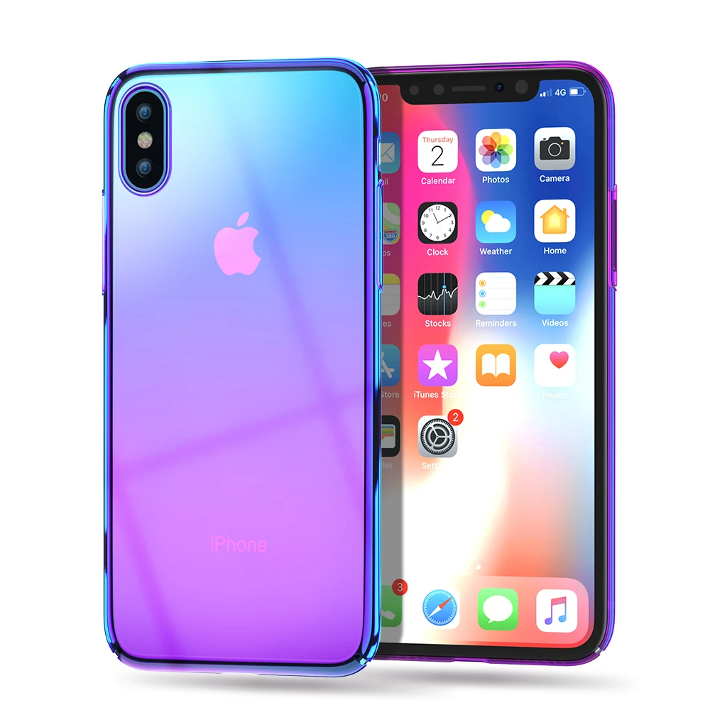 

Great Free Shipping RAXFLY Ultra Slim Gradient Color Phone Case Cover For iPhone X XS