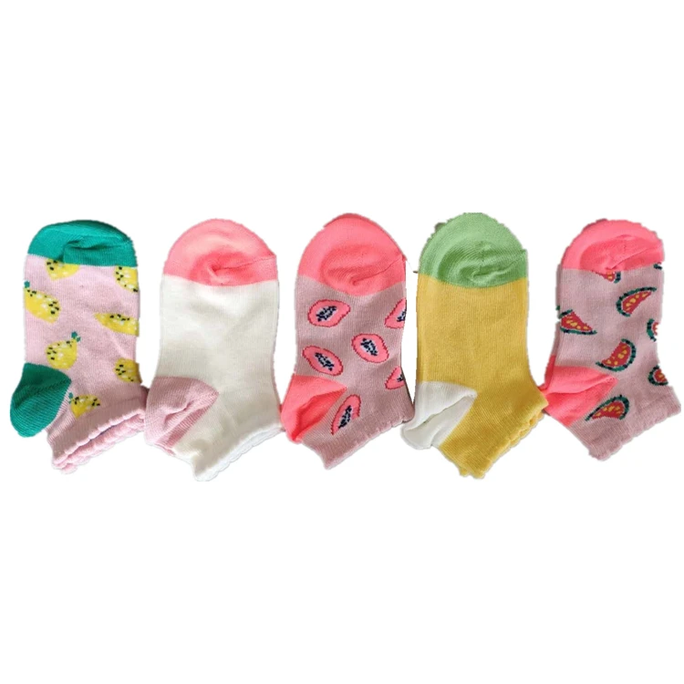高品质 75% 棉   23% 聚酰胺舒适速干袜子卡通踝袜儿童女孩