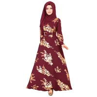 

EGM20522 New fashion wholesale muslim women latest designs dubai golden flower abaya long sleeves islamic clothing in turkey