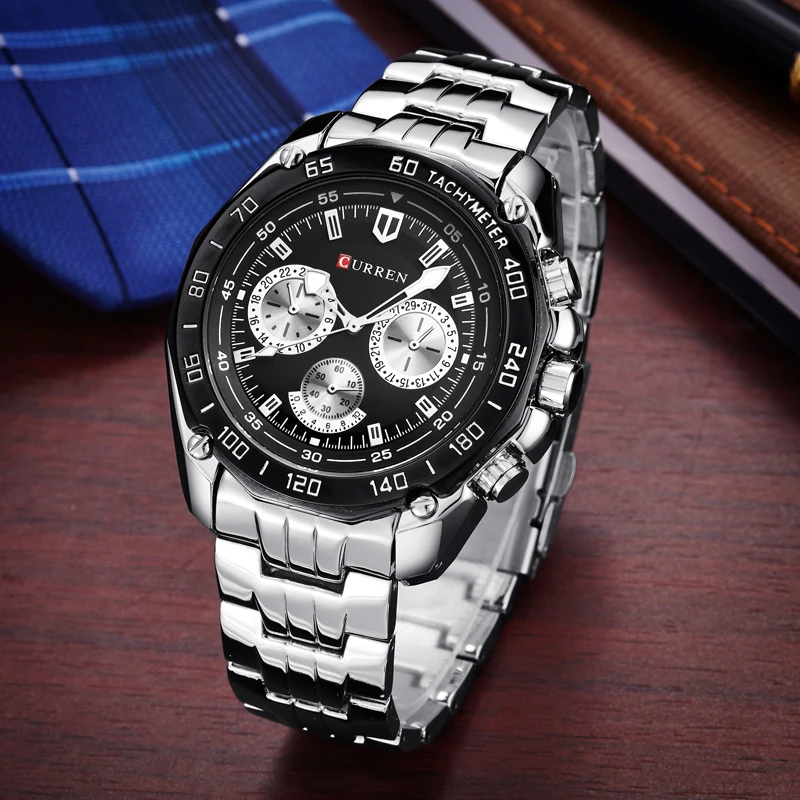 

Hot Selling Mens Watches Full Alloy Band Watches for Men Business Classic Trendy Fashion Mens Watch Sport Wristwatch